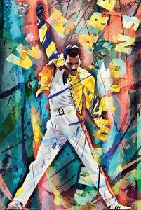 Poster Cubistic portrait of a singer