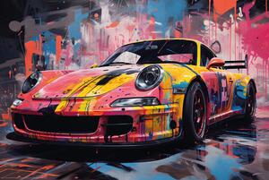 Poster Sport Car GT911 in Graffiti Style