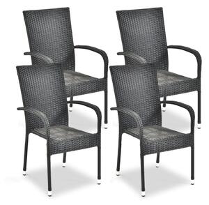 Crne plastične vrtne stolice u setu 4 kom Paris – Bonami Essentials