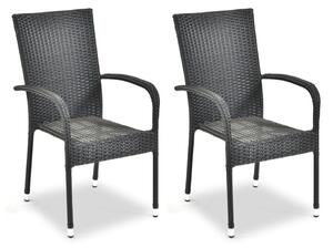Crne plastične vrtne stolice u setu 2 kom Paris – Bonami Essentials