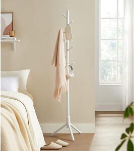 Samostojeća vješalica, stalak za kapute od punog drva s 3 opcije visine, bijela | VASAGLE