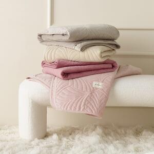 Prekrivač za krevet od ružičastog velura Feel 220 x 240 cm