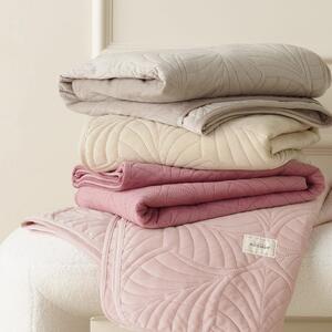 Prekrivač za krevet od ružičastog velura Feel 240 x 260 cm