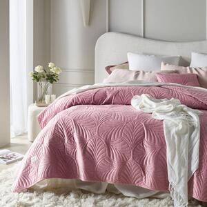 Prekrivač za krevet od ružičastog velura Feel 220 x 240 cm