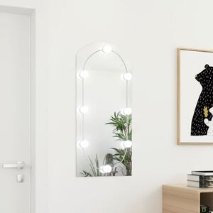 VidaXL Ogledalo s LED svjetlima 90 x 45 cm stakleno u obliku luka