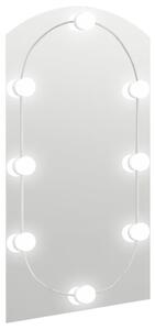 VidaXL Ogledalo s LED svjetlima 90 x 45 cm stakleno u obliku luka