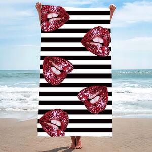 Ručnik za plažu sa motivom ženskih usana Širina: 100 cm | Duljina: 180 cm