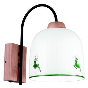 Kolarz A1352.61.G.100-Zidna lampa NONNA 1xE27/60W/230V jeleni hrast/bijela/zelena