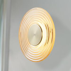 Searchlight LED zidna lampa Cleo, jantarne/mesingane boje, Ø 30 cm, staklo, prigušiva, Bež, Dnevni boravak/blagovaonica, Staklo