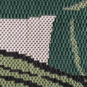 Bež-zeleni tepih s motivom lišća