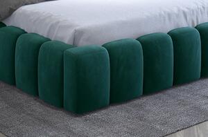 Zondo Bračni krevet 160 cm Luxa (tamno zelena) (s podnicom, s prostorom za odlaganje i LED). 1041562