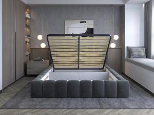 Zondo Bračni krevet 180 cm Luxa (svijetlo siva) (s podnicom, s prostorom za odlaganje i LED). 1041575