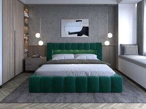 Zondo Bračni krevet 180 cm Luxa (tamno zelena) (s podnicom, s prostorom za odlaganje i LED). 1041571