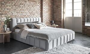 Zondo Bračni krevet 160 cm Luxa (svijetlo siva) (s podnicom, s prostorom za odlaganje i LED). 1041566