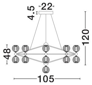 BELINDA VISILICA LED 78W/3000K/4491,88lm/DIMM/IP20/CRNA NL9695500