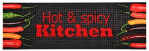 VidaXL Kuhinjski tepih s natpisom Hot & Spicy perivi 60 x 300 cm