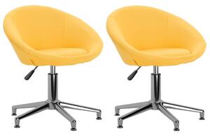 VidaXL Okretne blagovaonske stolice od tkanine 2 kom žute
