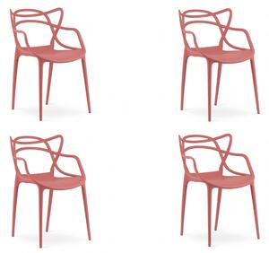 Set 4 kom plastičnih stolica KATO, koraljna