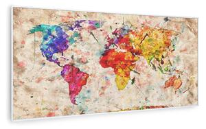 Klarstein Wonderwall Air Art Smart, infracrveni grijač, karta u boji, 120 x 60 cm, 700 W