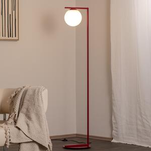 Podna lampa Zac, opal/vinsko crvena, 1 žarulja