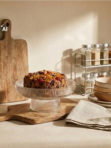 Sinsay - Rebrasta staklena torta-etažera na stalku