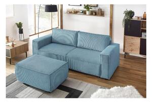 Svijetlo plava sklopiva sofa od samta 245 cm Nihad – Bobochic Paris