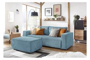 Svijetlo plava sklopiva sofa od samta 245 cm Nihad – Bobochic Paris