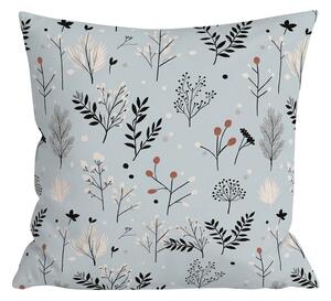 Flanelna jastučnica FROST BOTANIC 45x45 cm, svijetlosiva
