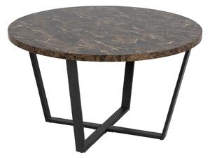 Crno-smeđi stol s mramornom pločom Actona Amble, ⌀ 77 cm