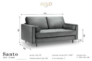 Bež baršunasta sofa Milo Casa Santo, 174 cm