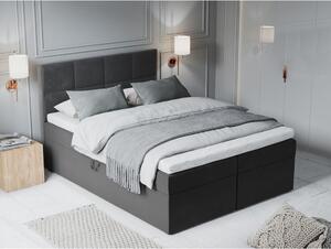 Black Friday - Tamnosivi baršunasti bračni krevet Mazzini Beds Mimicry, 200 x 200 cm