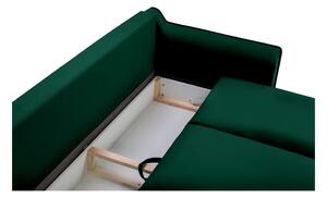 Zeleni baršunasti kauč na razvlačenje Kooko Home Basso