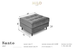 Tamno sivi podnožnik od baršunastog materijala Milo Casa Attilio
