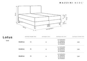 Bež bračni krevet Mazzini Beds Lotus, 160 x 200 cm