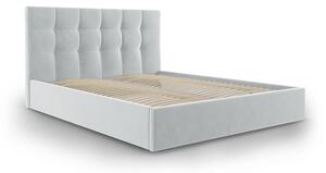 Svijetlo sivi bračni krevet od baršuna Mazzini Kreveti Nerin, 160 x 200 cm