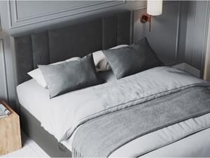 Tamno sivi bračni krevet od baršuna Mazzini Kreveti Afra, 200 x 200 cm