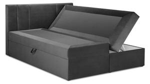 Tamno sivi baršunasti Bračni krevet Mazzini Kreveti Afra, 140 x 200 cm