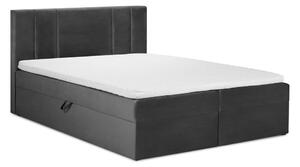 Tamno sivi bračni krevet od baršuna Mazzini Kreveti Afra, 200 x 200 cm