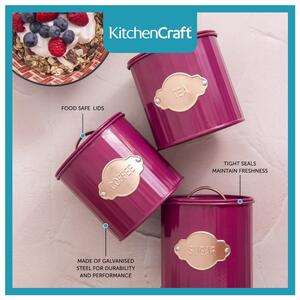 Crvene metalne limenke za hranu u setu od 3 kom - Kitchen Craft