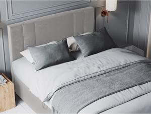Bež bračni krevet od baršuna Mazzini Kreveti Afra, 200 x 200 cm