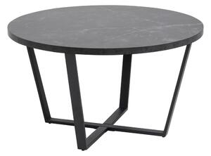 Crni stol za kavu s pločom od mramora Actona Amble, ⌀ 77 cm