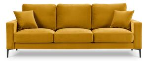 Žuti baršunasti kauč Kooko Home Harmony, 220 cm