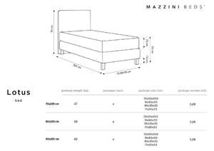 Svijetlo sivi krevet za jednu osobu Mazzini Beds Lotus, 90 x 200 cm