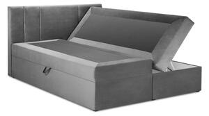 Svijetlo sivi bračni krevet od baršuna Mazzini Kreveti Afra, 200 x 200 cm