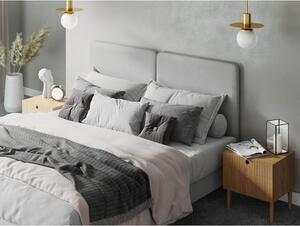 Svijetlo sivi bračni krevet Mazzini Beds Lotus, 140 x 200 cm