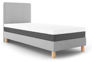 Svijetlo sivi krevet za jednu osobu Mazzini Beds Lotus, 90 x 200 cm