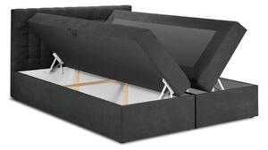 Tamno sivi bračni krevet Mazzini Kreveti Jade, 140 x 200 cm