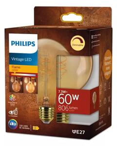 PHILIPS Vintage LED ŽARULJA /E27/7,3W/806lm=60W/2200K/240V G95 DIMM. CRI90 8721103049117