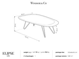 Stolić za kavu s hrastovom pločom Windsor & Co Sofas Ellipse, 130 x 68 cm