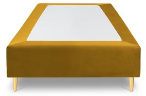 Žuti baršunasti krevet za jednu osobu Milo Casa Lia, 90 x 200 cm